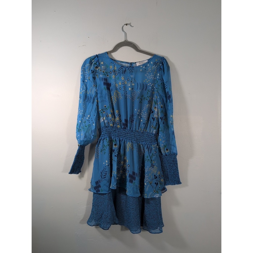 Bailey 44 Floral Tiered Dress Small  Blue